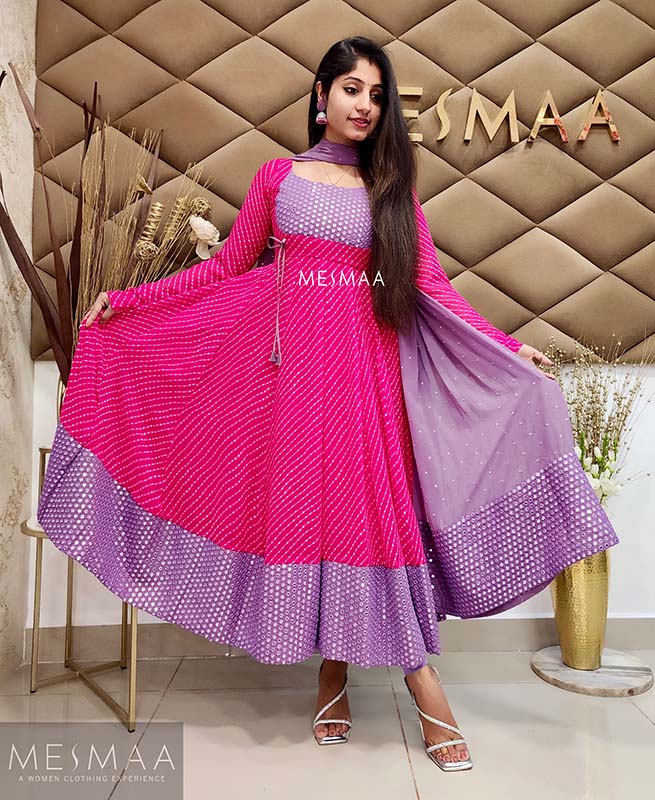 Pink lavender anarkali