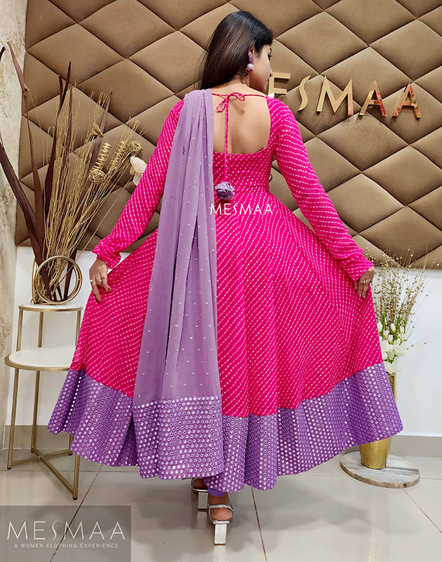 Pink lavender anarkali