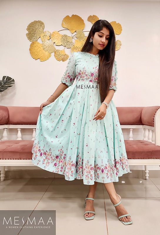 Pastel blue floral dress