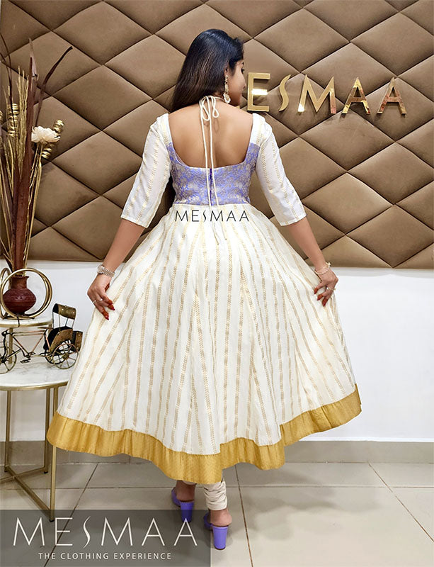 Lavender off white anarkali