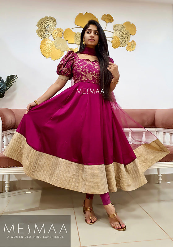 Magenta gold anarkali