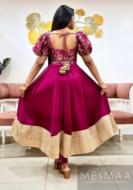 Magenta gold anarkali