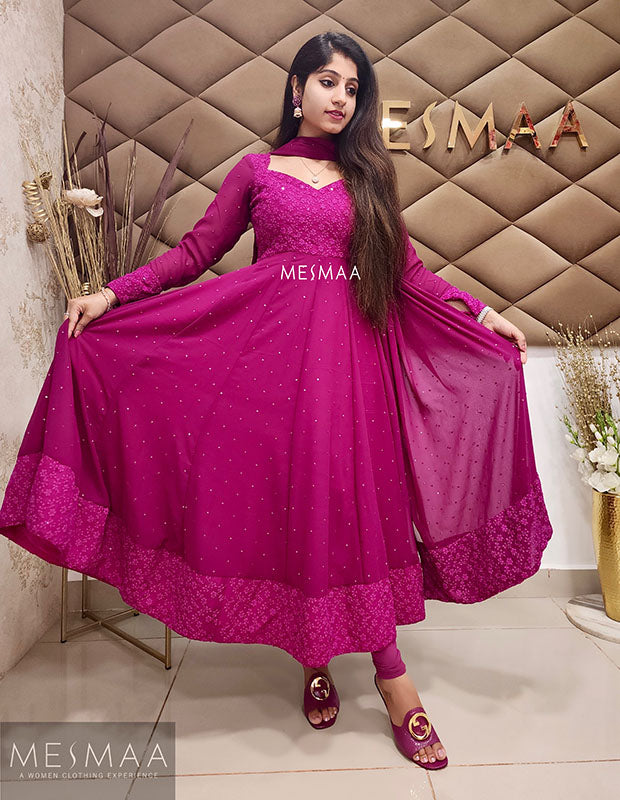 Purple anarkali