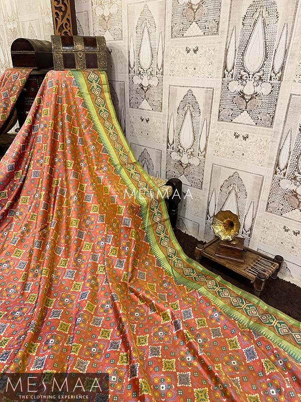 Patola printed semi silk saree