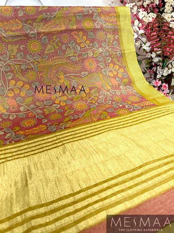 Printed organza saree