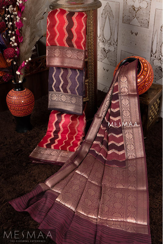 Pure duppion silk saree
