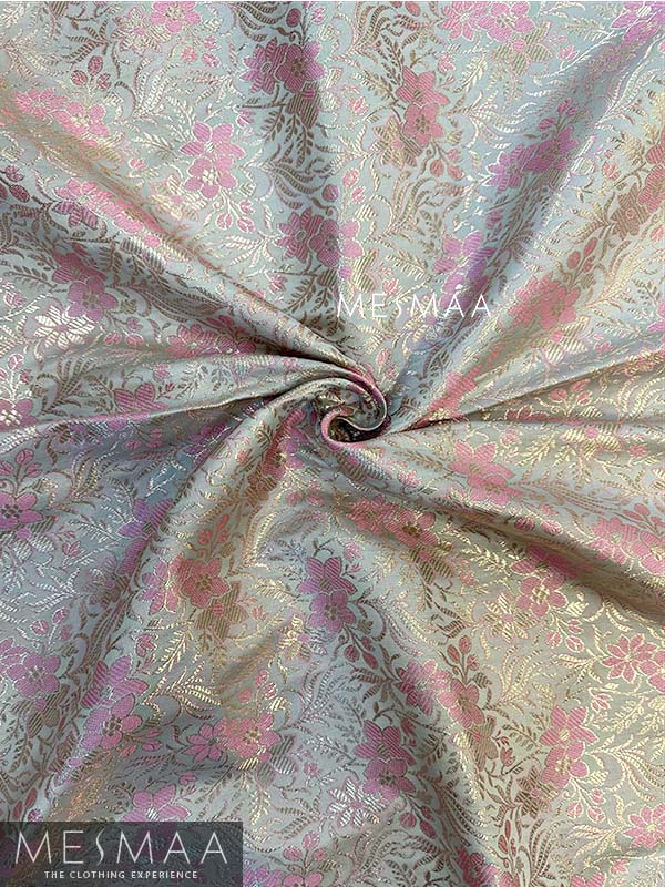 Pastel yellow pink banaras Kurti