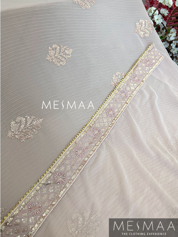 Pleated georgette saree