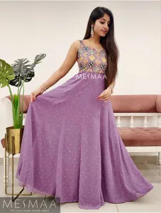 Lavender embroidered gown
