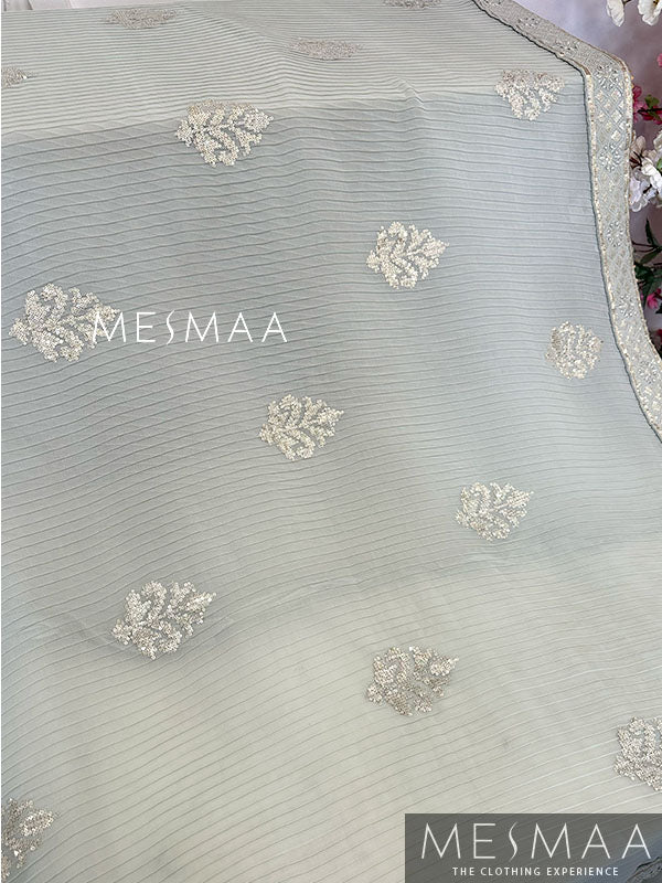 Pleated georgette saree