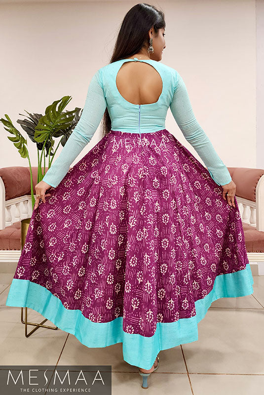 Light blue purple anarkali
