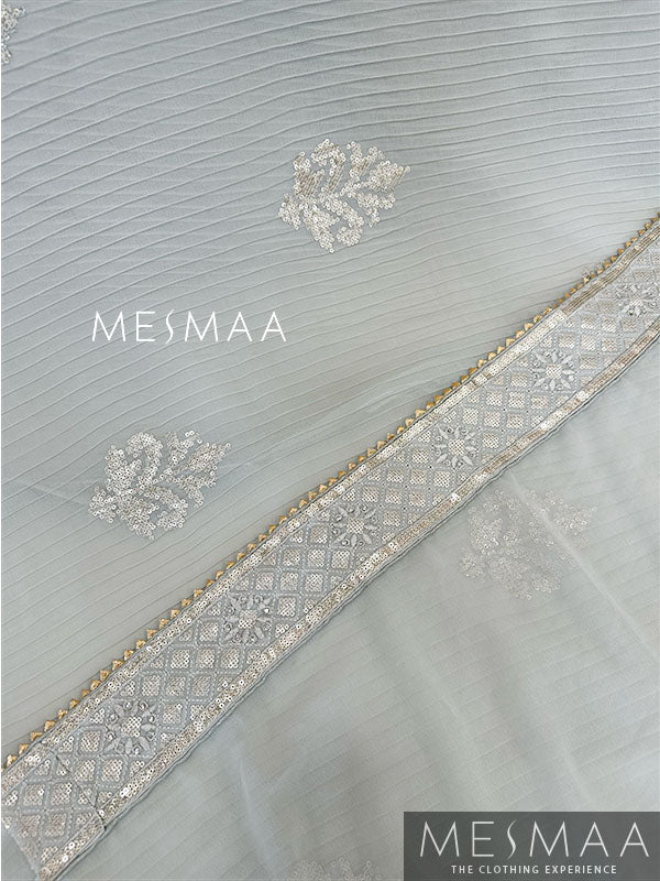 Pleated georgette saree