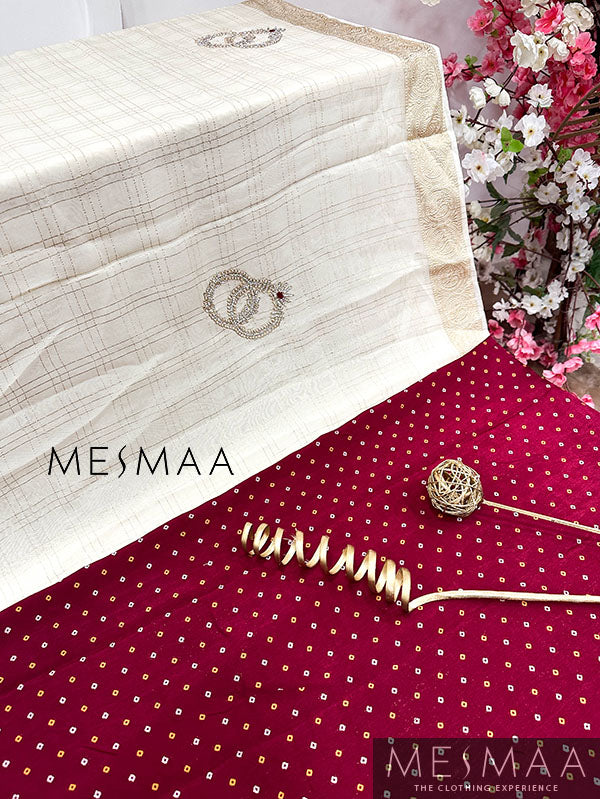 Hand embroidered pure georgette saree