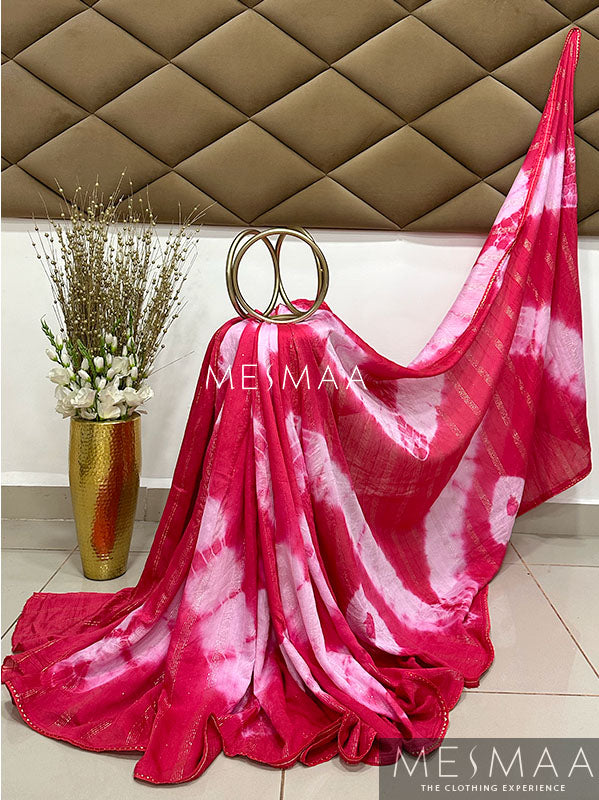 Tie n dye semi georgette saree