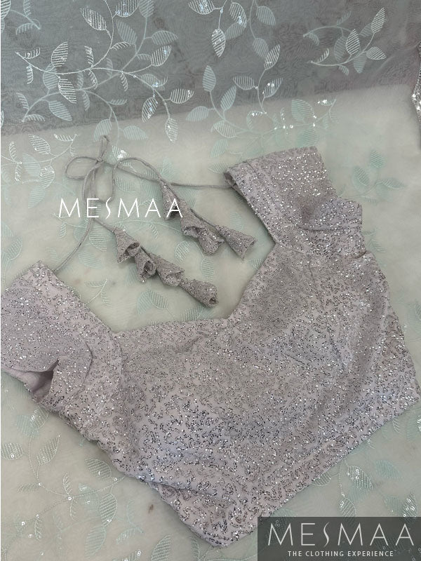 Pastel organza saree