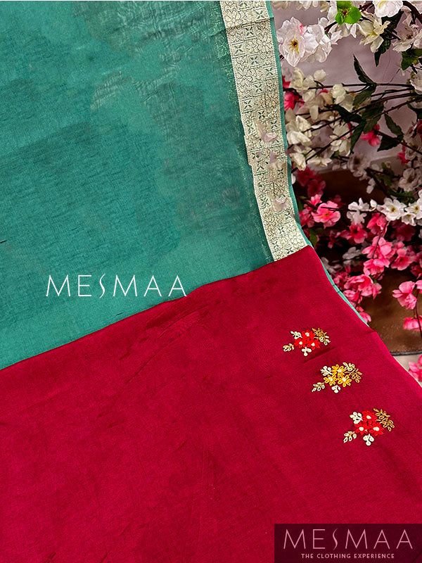 Georgette embroidered saree