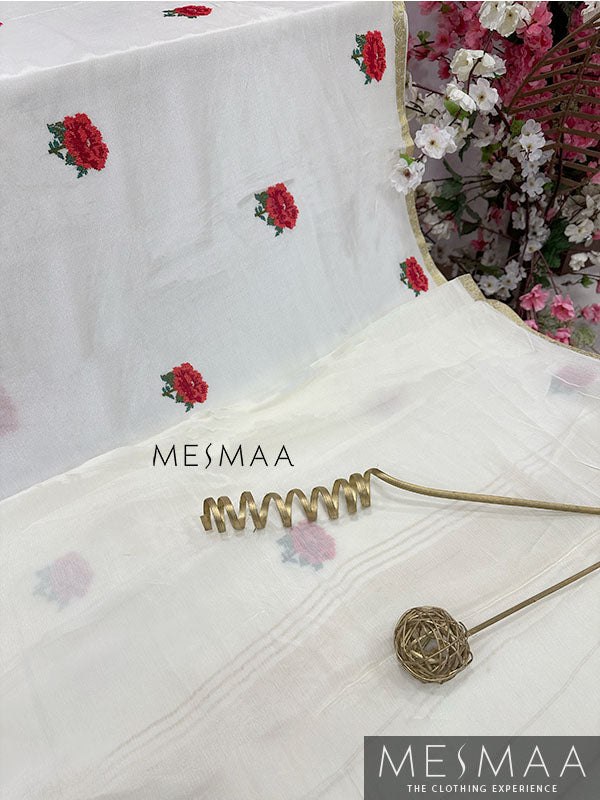 Embroidered modal saree