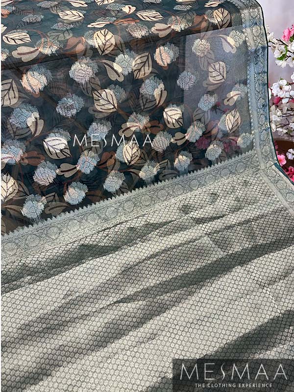 Floral organza saree