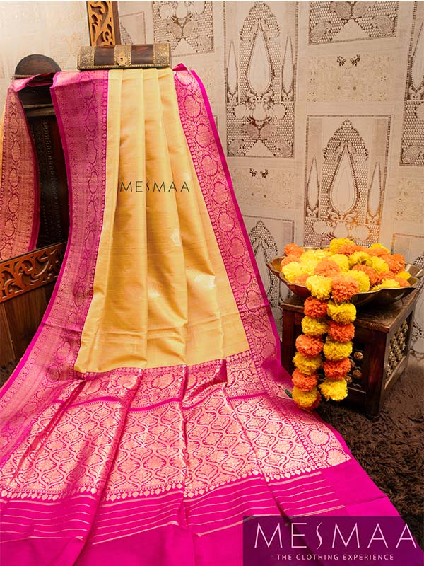 Pure moonga banarasi silk saree