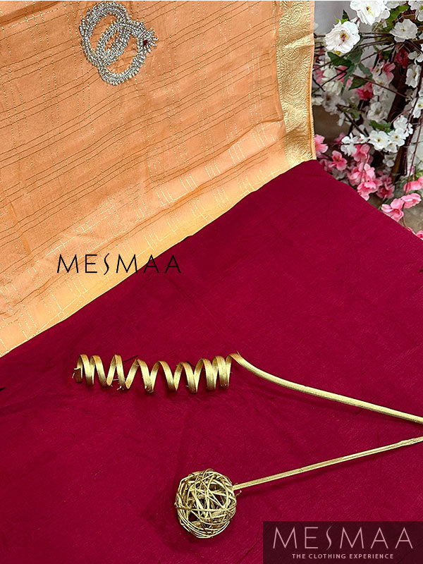 Hand embroidered pure georgette saree