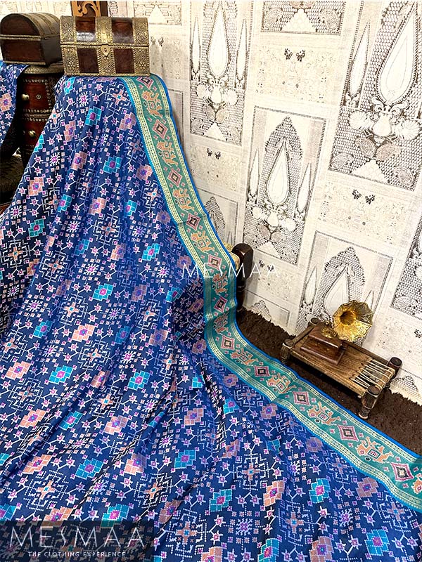 Patola printed  semi silk saree