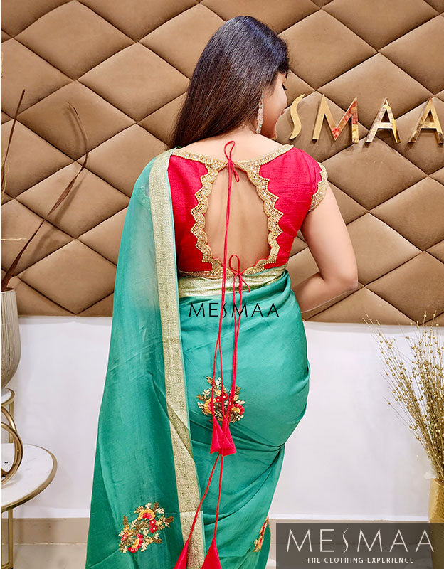 Georgette embroidered saree