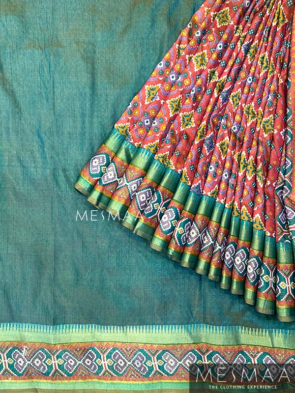 Patola printed semi silk saree