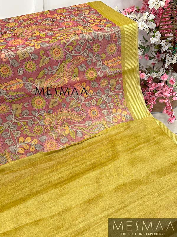 Printed organza saree