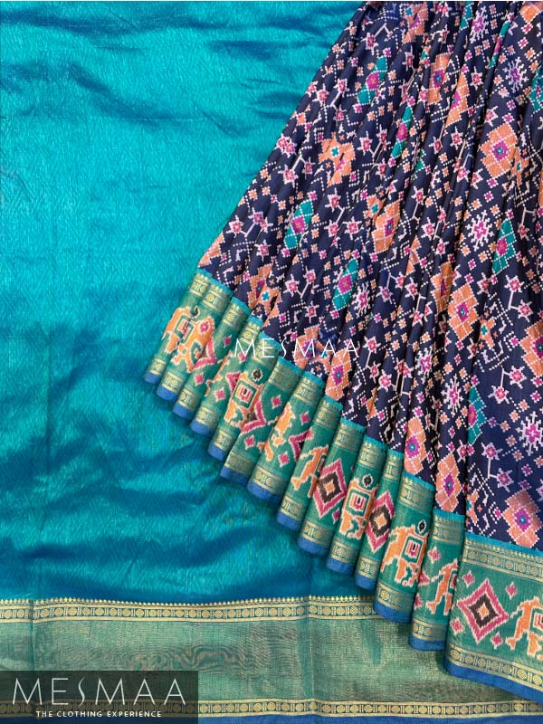Patola printed semi-silk saree