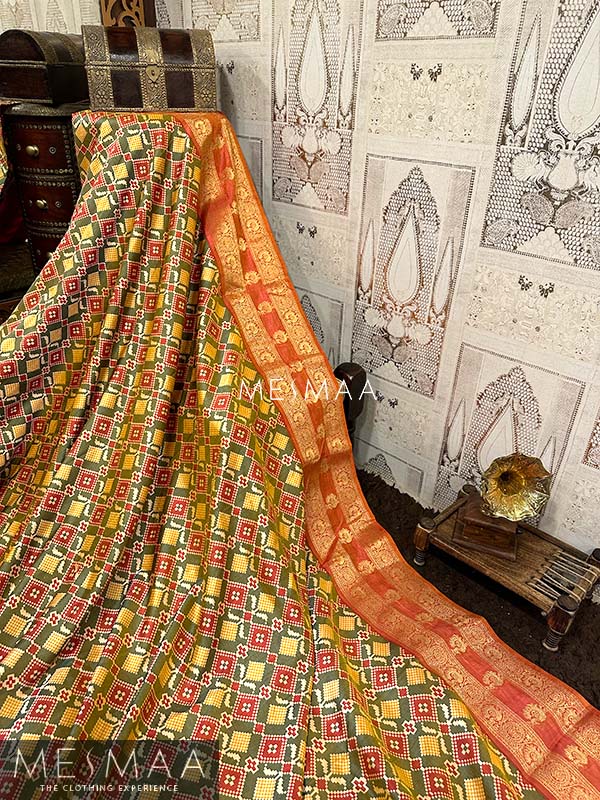 Patola printed semi silk saree