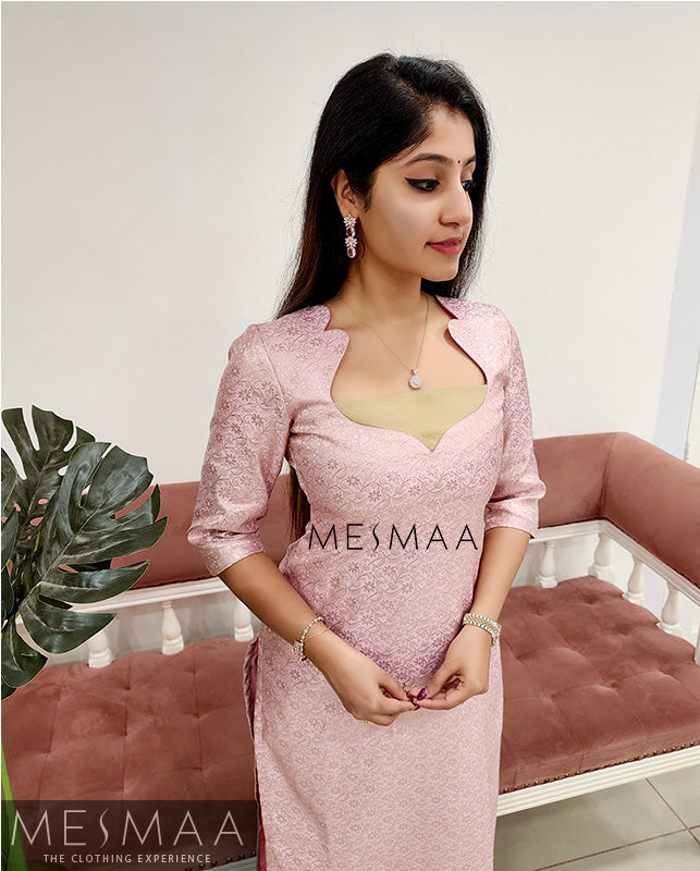 Baby pink banaras Kurti