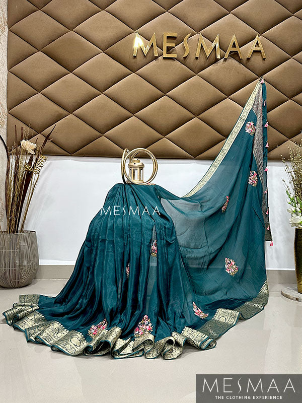 Georgette embroidered saree