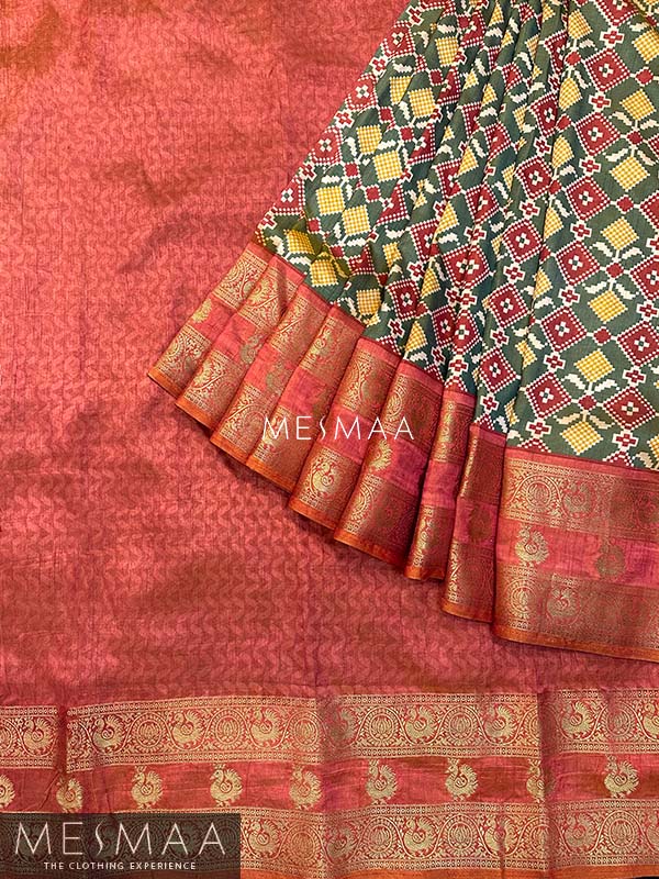 Patola printed semi silk saree