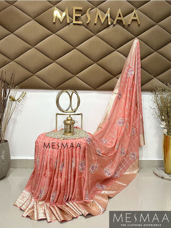 Embroidered model saree