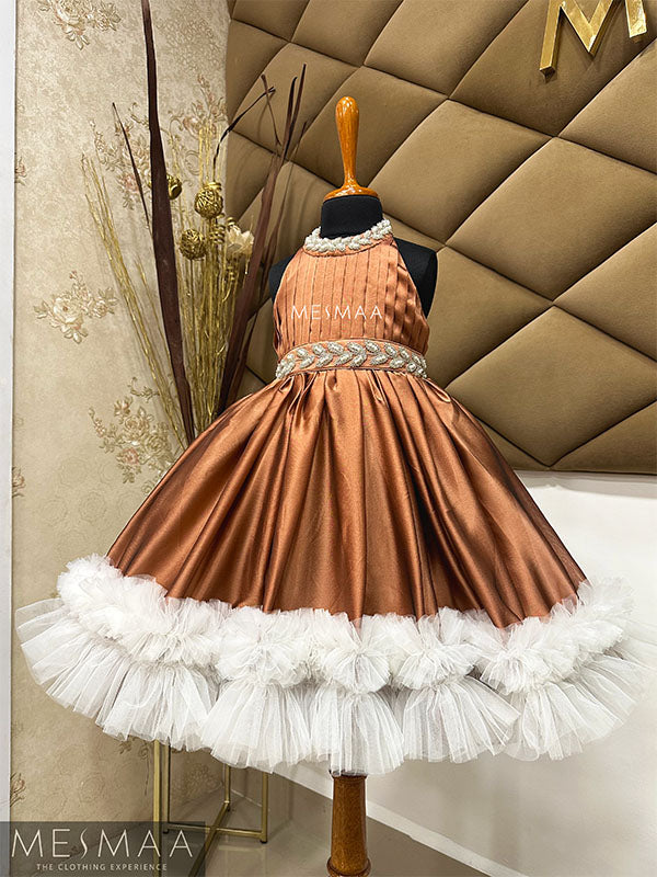Copper white kids gown