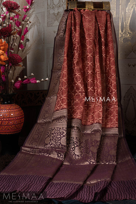 Pure duppion silk saree