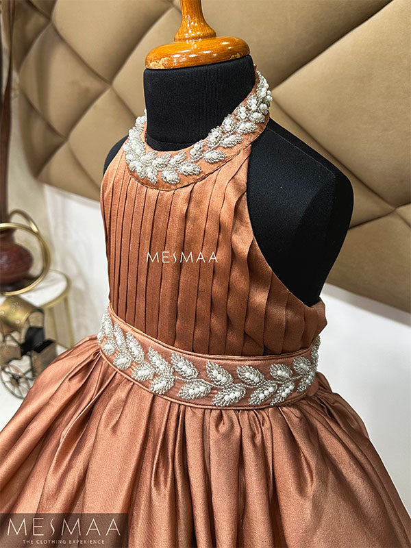 Copper white kids gown