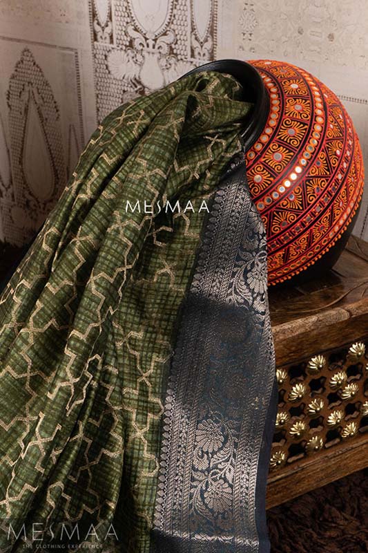 Pure duppion silk saree