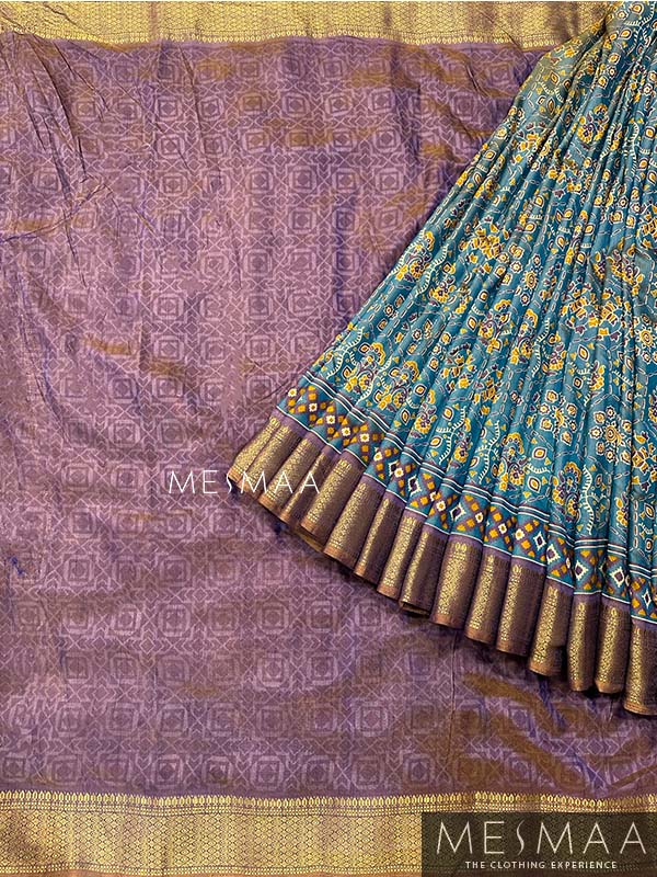 Patola printed semi silk saree