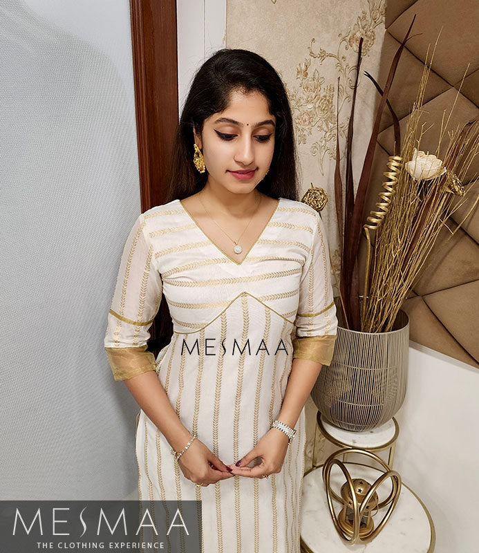 White banaras silk Kurti