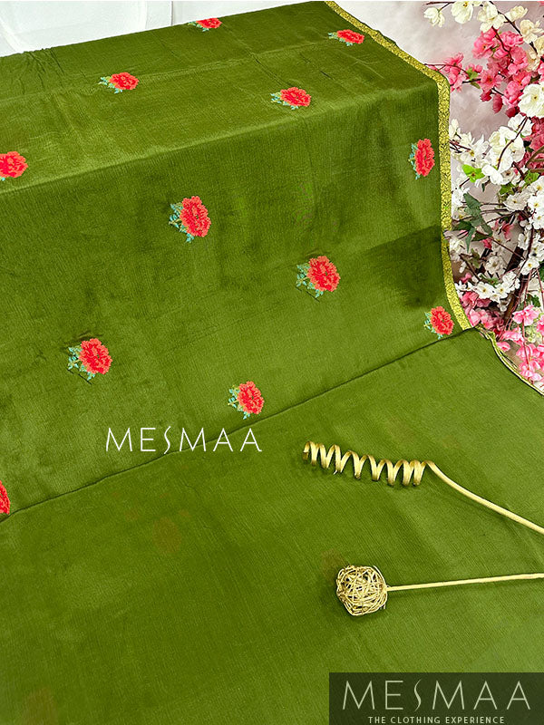 Embroidered modal saree