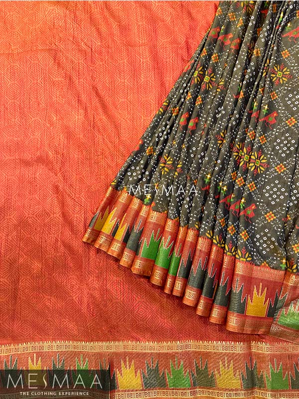 Patola printed semi silk