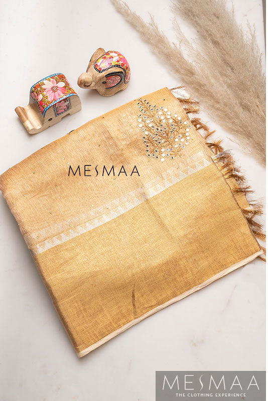 Embroidered semi-tissue sarees