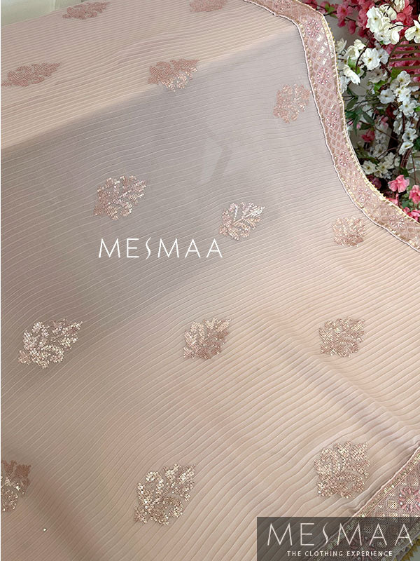 Pleated georgette saree