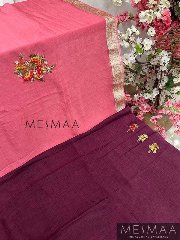 Georgette embroidered saree