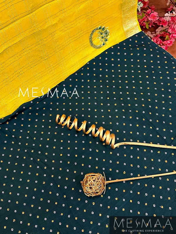 Hand embroidered pure georgette saree