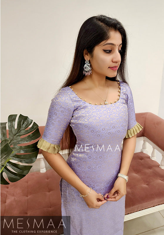 Lavender banaras Kurti