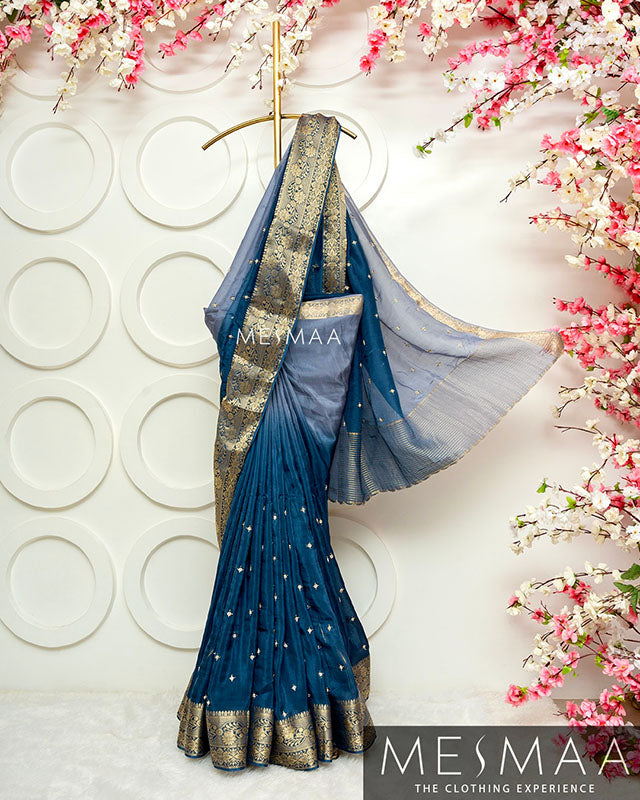 Pure chinon silk ombre sarees