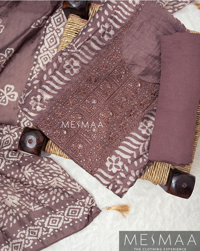 Chanderi silk with jaipur print silk suits