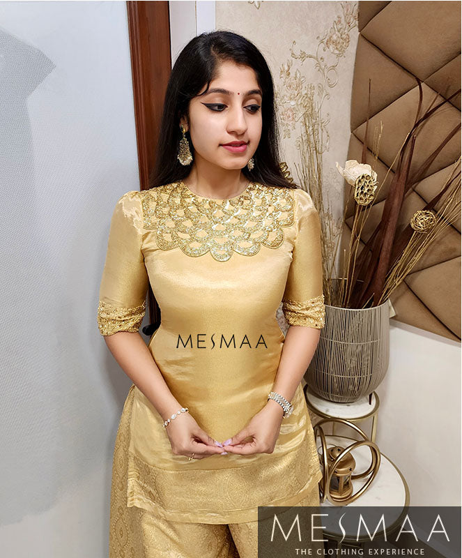 Golden beige sharara set